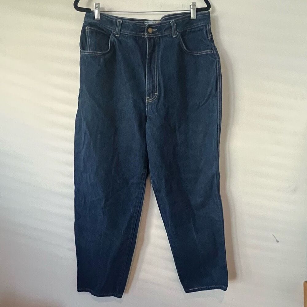Points West Women's Dark Wash High Rise Relaxed Straight Leg Jeans Size 20